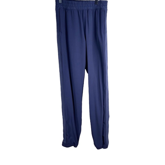 Lululemon Ivivva Dance Studio Pants Girls 14 Navy Ruffle Stripe Track Pants Run - Picture 1 of 10